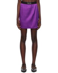Tom Ford - Ssense Exclusive Purple Elasticized Miniskirt - Lyst