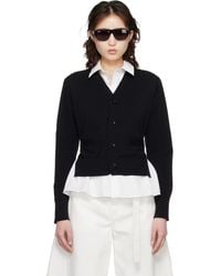 Sacai - Poplin Cotton Knit Cardigan - Lyst