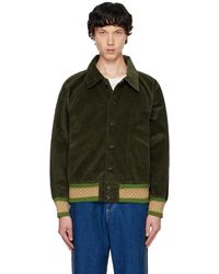 Bode - Khaki Peerie Rib Banbury Bomber Jacket - Lyst