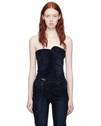 OTTOLINGER - Navy Asymmetric Denim Tank Top - Lyst