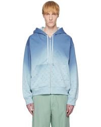 Marine Serre - Moon Faded Fleece Zipped Hoodie - Lyst