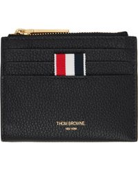 Thom Browne - Soft Pebble Grain Zip Top Card Holder - Lyst