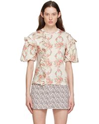 Simone Rocha - Off-white Floral T-shirt - Lyst
