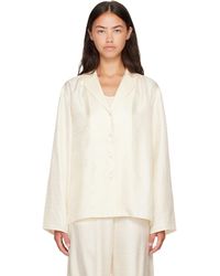TOTEME - Off- Monogram Silk Pj Shirt - Lyst