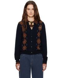 Miu Miu - Cashmere Argyle Cardigan - Lyst