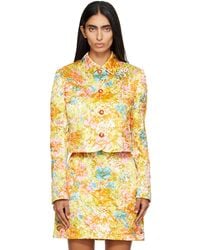 Versace - Printed Silk Duchesse Jacket - Lyst