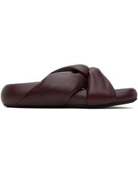 Marni - Burgundy Tie Sandals - Lyst