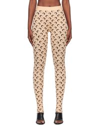 Marine Serre - Tan Recycled Moon Jersey Stirrup Leggings - Lyst