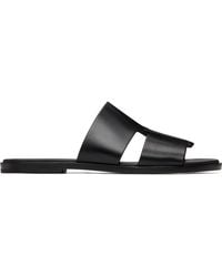 BOSS - Leather Slides - Lyst