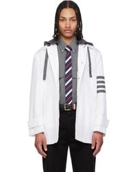 Thom Browne - Unconstructed Relaxed Detachable Hood 4-Bar Jacket - Lyst
