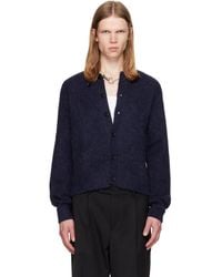 Tonywack - Brushed Wool Crew-Neck Cardigan - Lyst