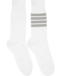 Thom Browne - Lightweight Cotton 4-Bar Mid Calf Socks - Lyst