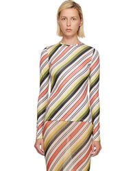 Jean Paul Gaultier - Jersey Lycra Printed Retro Stripe T-Shirt - Lyst