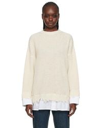 MM6 by Maison Martin Margiela - Off-white Layered Sweater - Lyst