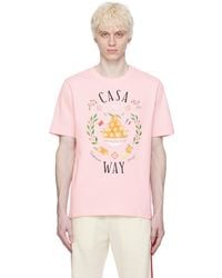 Casablancabrand - T-shirt 'casa way' rose exclusif à ssense - Lyst