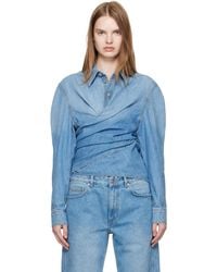 Mugler - Wrapped Chambray Shirt - Lyst