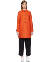 Harris Wharf London Manteau en laine orange Loden