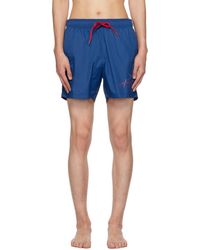HUGO - Blue Printed Swim Shorts - Lyst