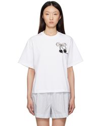 Moncler - Embroidered Cherry Logo Cotton T-Shirt - Lyst