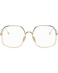 Loewe - Gold Oversized Glasses - Lyst