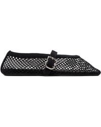 Alaïa - Strass Fishnet Ballerina Flats - Lyst