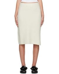 JW Anderson - Off-white Slit Midi Skirt - Lyst
