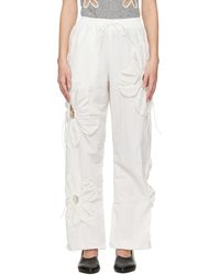 JKim - Pantalon de détente blanc à appliqués floraux - Lyst