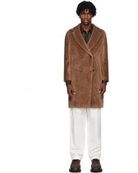 Max Mara - Brown Double-breasted Faux-fur Coat - Lyst