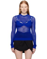 Off-White c/o Virgil Abloh - Blue Net Arrow Long Sleeve T-shirt - Lyst