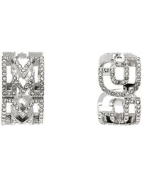 Marc Jacobs - Boucles d'oreilles à anneau argentées à monogrammes et à ornements en verre taillé - Lyst
