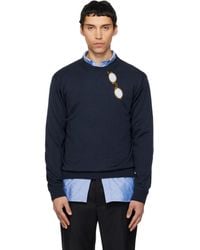 Moschino - Superfine Merino Wool Intarsia Sweater - Lyst