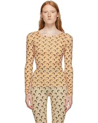 Marine Serre Tan All Over Moon Long Sleeve T-shirt - Multicolor