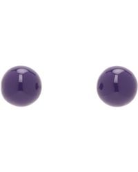 Dries Van Noten - Silver & Purple Enameled Earrings - Lyst