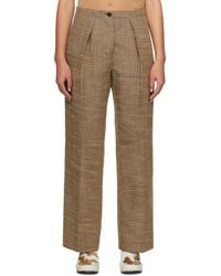 Acne Studios - Brown Check Trousers - Lyst