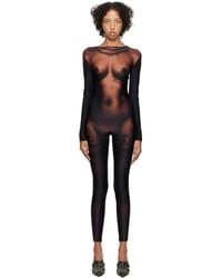 Jean Paul Gaultier - Combinaison 'the ebony body' noir et brun - tattoo - Lyst