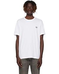 Fred Perry - F Perry ホワイト リンガーtシャツ - Lyst