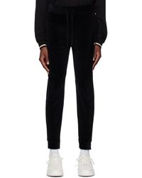 BOSS - Black Embroidered Sweatpants - Lyst