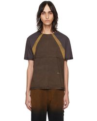 Eckhaus Latta - T-shirt brun à panneaux - Lyst