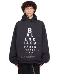 Balenciaga 'Agaicnelab' Large Fit Hoodie in Black for Men