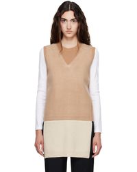 Maison Margiela - Tan & Fused Knit Vest - Lyst