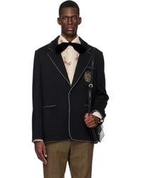 Valentino - Single-Breasted Wool Patch Blazer - Lyst