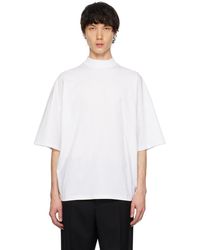 Jil Sander - T-shirt blanc à col ras du cou - Lyst