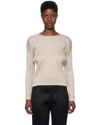 Pleats Please Issey Miyake - Beige Monthly Colors December Long Sleeve T-shirt - Lyst