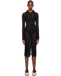 KENZO - Black Paris Semi-sheer Midi Dress - Lyst