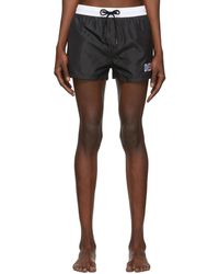 DIESEL Black And White Sandy Swim Shorts