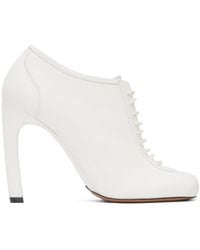 Dries Van Noten - White Lace-up Low Ankle Heels - Lyst
