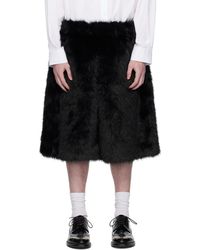 Simone Rocha - Short Noir En Fourrure Synthétique Exclusif À Ssense - Lyst