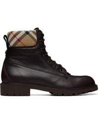 Burberry - Leather Durham Boots - Lyst