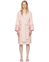 VTG 50s Roze Satin Wrap Robe Loungewear Quilted Womens Small Hollywood Glamour Kleding Dameskleding Pyjamas & Badjassen Jurken 