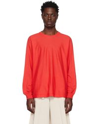 Homme Plissé Issey Miyake - Homme Plissé Issey Miyake Red Release-t 1 Long Sleeve T-shirt - Lyst